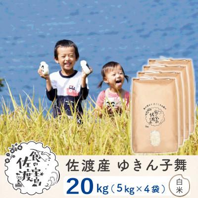 ふるさと納税 佐渡市 佐渡島産ゆきん子舞 白米20kg(5kg×4袋) [令和7年産]〜栽培期間中農薬5割減〜