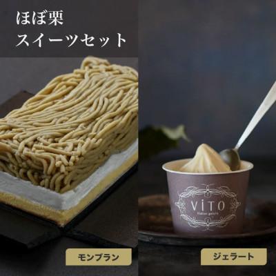 ふるさと納税 笠間市 [2024年リニューアル]濃厚な栗の味!ほぼ栗スイーツセット2種(モンブラン&amp;ジェラート)