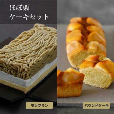 ふるさと納税 笠間市 [2024年リニューアル]濃厚な栗の味!ほぼ栗ケーキセット2種(モンブラン&amp;パウンドケーキ)