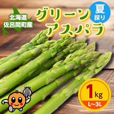 ふるさと納税 佐呂間町 [先行受付]夏採りグリーンアスパラ 1kg L〜3L 佐呂間町産[2026年7月発送開始]
