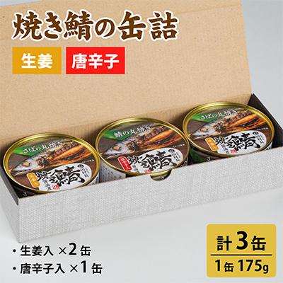 ふるさと納税 小浜市 焼き鯖の缶詰詰合せ 3缶入(生姜入×2缶・唐辛子入×1缶)