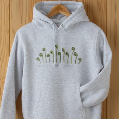 ふるさと納税 十日町市 着る山菜![こごめパーカー・アッシュ]裏起毛 Lサイズ