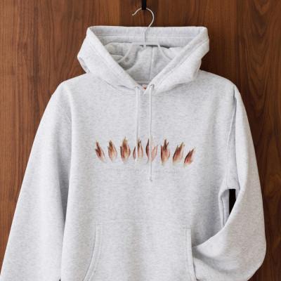 ふるさと納税 十日町市 着る山菜![みょうがパーカー・アッシュ]裏起毛 Lサイズ