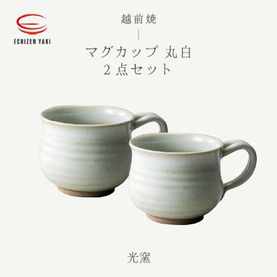 ふるさと納税 越前町 「光窯 司辻光男」[越前焼]マグカップ 丸 白 2個セット