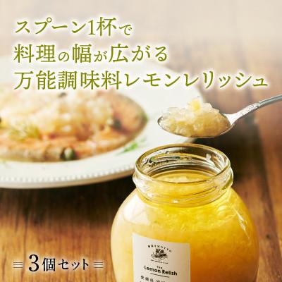 ふるさと納税 上島町 愛媛県岩城島産の刻みレモンがたっぷり、料理にひとかけレモンレリッシュ(ピクルス) 3瓶セット