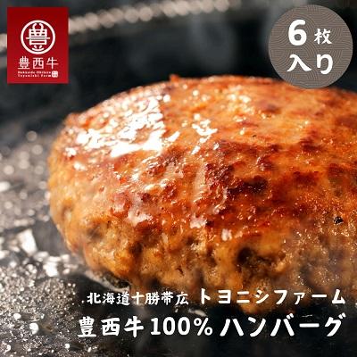 ふるさと納税 帯広市 豊西牛100%ハンバーグ 6枚セット | 