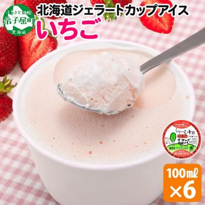 ふるさと納税 弟子屈町 くりーむ童話のカップアイスクリーム いちご 100ml×6個 手作り 北海道 弟子屈町 2331