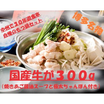 ふるさと納税 福岡市 年間1万食!中州で愛され30年、博多中洲遊食亭名物極み国産牛もつ鍋2〜3人前(醤油味)