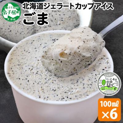 ふるさと納税 弟子屈町 くりーむ童話のカップアイスクリーム ごま 100ml×6個 手作り 北海道 弟子屈町 2334