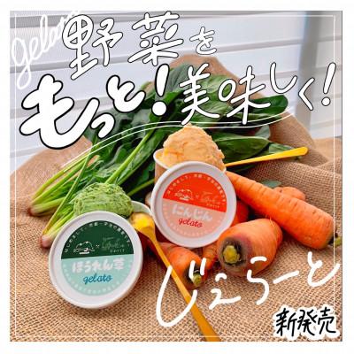 ふるさと納税 宇治市 野菜ジェラート 6個セット(栗カボチャ×2個、にんじん×2個、ほうれん草×2個)