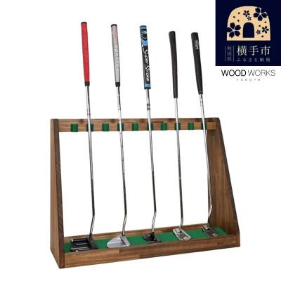 ふるさと納税 横手市 WOOD WORKS ゴルフクラブスタンド パターラック10