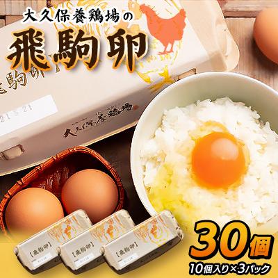 ふるさと納税 館林市 大久保養鶏場の飛駒卵 30個(10個入り×3パック)