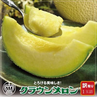 ふるさと納税 掛川市 [訳あり]クラウンメロン 1玉 約1kg 静岡県産 高級 マスクメロン [一年中食べられる!]