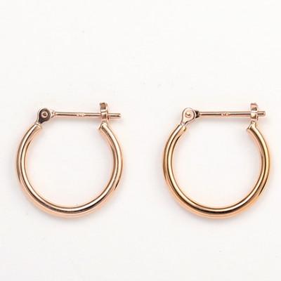 ふるさと納税 昭和町 K18ピンクゴールド フープピアス 太さ1.5mm・直径13.0mm 111662