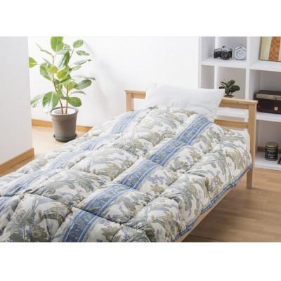 ふるさと納税 泉大津市 国産羽毛ふとん(柄おまかせ) ホワイトダウン約1.0kg入 シングルサイズ(約150×210cm)