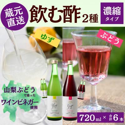 ふるさと納税 笛吹市 お酢のイメージを変える!ドリンクビネガー2種6本セット≪濃縮タイプ飲む酢/山梨産ワインビネガー使用≫