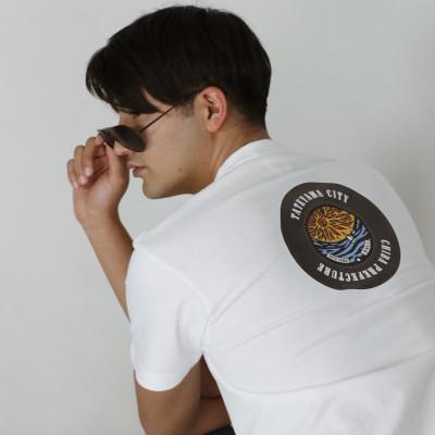 ふるさと納税 館山市 バックプリント 館山市 マンホールTシャツ 白 Lサイズ