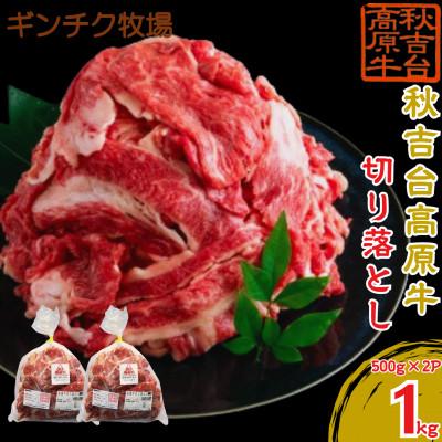 ふるさと納税 防府市 秋吉台高原牛 切り落とし 合計約1kg (約500g×2)