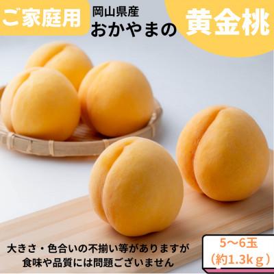 ふるさと納税 井原市 [2026年発送]ご家庭用 おかやまの黄金桃 約1.3kg(5〜6玉)