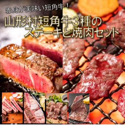 ふるさと納税 久慈市 山形村短角牛3種のステーキと焼肉セット 21-14-1