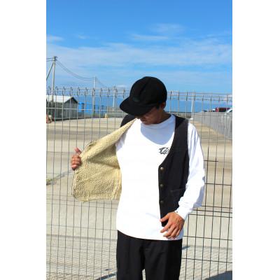 ふるさと納税 茅ヶ崎市 TheCaviar ヴィンテージコーデュロイベスト　カラー:ブラック　サイズ:Lの画像