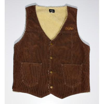 ふるさと納税 茅ヶ崎市 TheCaviar ヴィンテージコーデュロイベスト カラー:ブラウン サイズ:XL