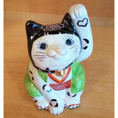 ふるさと納税 能美市 九谷LOVE招き猫「ゆっきー姫 7号」左手あげ