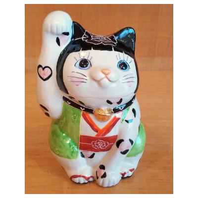 ふるさと納税 能美市 九谷LOVE招き猫「ゆっきー姫 7号」右手あげ