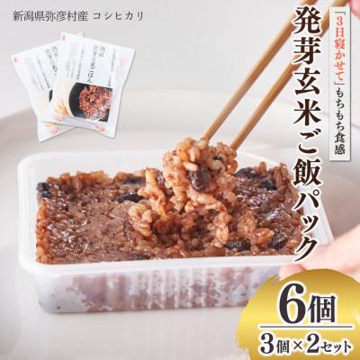 ふるさと納税 弥彦村 熟成3日 発芽玄米ご飯 パックご飯 6個(3パック×2セット) コシヒカリで作った酵素玄米