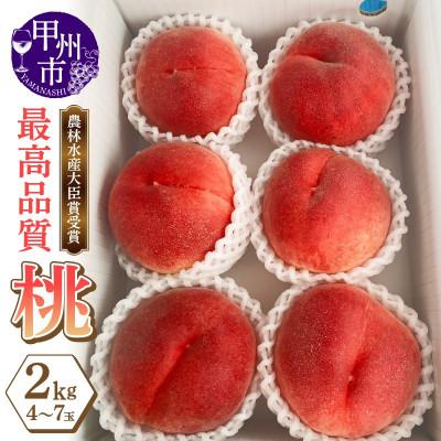 ふるさと納税 甲州市 感謝を込めてお届け 農林水産大臣賞受賞経験の最高品質 朝採り桃 2kg(4〜7玉)