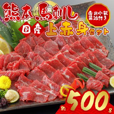 ふるさと納税 阿蘇市 国産上赤身馬刺し 約500g(阿蘇市)