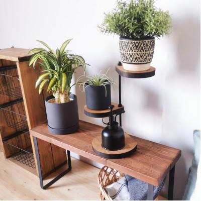 ふるさと納税 守口市 小さなしずくのスタンドシェルフ / ビッグサイズ 角置き ブラウン / アイアンプレート 360回転