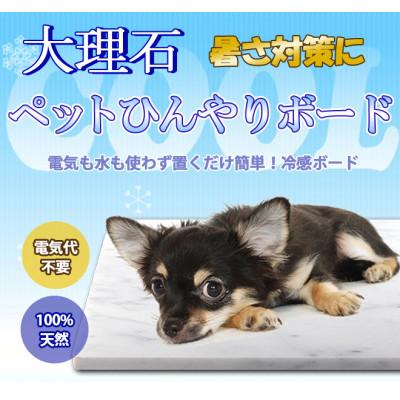 ふるさと納税 大野町 大理石ペットひんやりボード 40×40センチ ビアンコカラーラ イタリア産 1枚