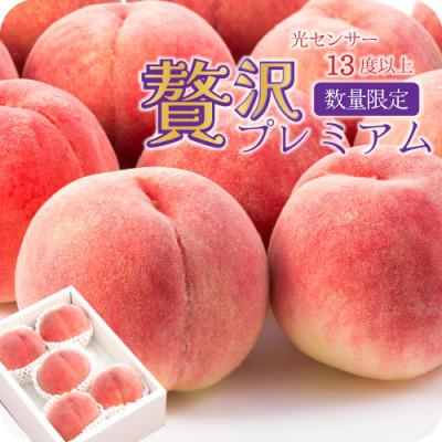 ふるさと納税 甲州市 [2026年発送]プレミアムもも 山梨産 光センサー糖度13度以上 桃 4〜5玉