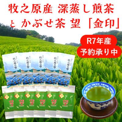 ふるさと納税 牧之原市 牧之原産深蒸し茶「牧之原の雫」と かぶせ茶「望 金印」 計11袋詰合せ