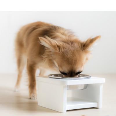 ふるさと納税 南砺市 ペット用フードボウルスタンド「わん's ボウル[シングルボウル]」S WH