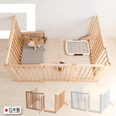 ふるさと納税 南砺市 木製ペットゲート[コの字]両開扉・伸縮 NA