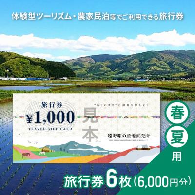 ふるさと納税 遠野市 遠野旅の産地直売所 旅行券 6,000円分 春夏用 岩手県 遠野市 ツアー 宿泊 体験 チケット