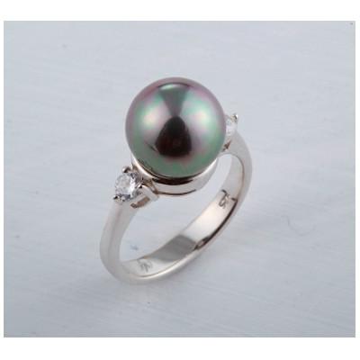 ふるさと納税 和泉市 貝パールのシルバーリング・ピーコック(19号)