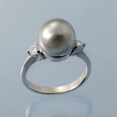 ふるさと納税 和泉市 貝パールのシルバーリング・グレー(17号)
