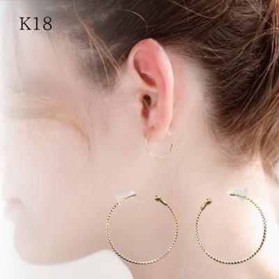 ふるさと納税 山梨県 【山梨県】【ジュエリー】K18 hoop/フープ ピアス　1ペア | 