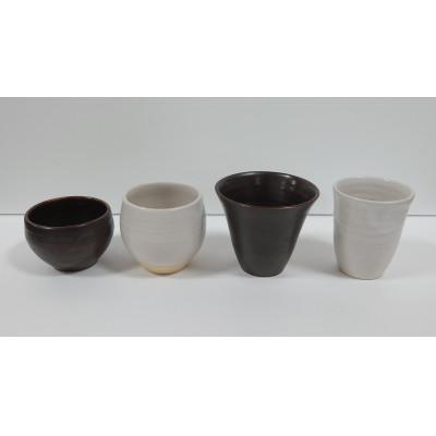 ふるさと納税 四日市市 四日市ばんこ焼「酒器を作ろう」陶芸体験 4タイプのぐい呑みセット(1名様)