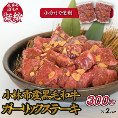 ふるさと納税 小林市 お肉屋さん特製・小林市産黒毛和牛ガーリックステーキ600g(小林市)(D009)