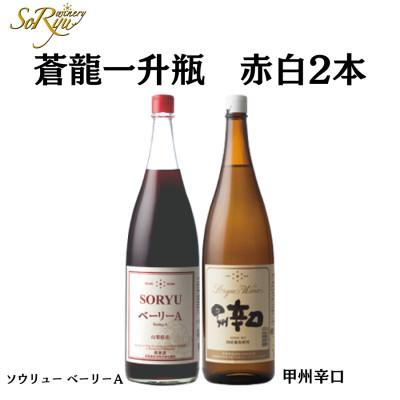 ふるさと納税 甲州市 蒼龍葡萄酒一升瓶ワイン赤白2本セット