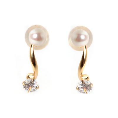 ふるさと納税 伊勢市 K18あこや本真珠ピアス Sライン 1537