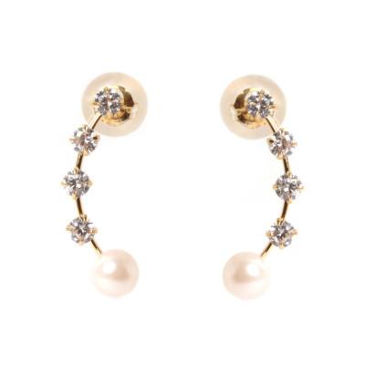 ふるさと納税 伊勢市 K18あこや本真珠ピアス 星座 1538