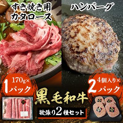 ふるさと納税 鴻巣市 黒毛和牛欲張り2種セット[すき焼き用カタロース&amp;ハンバーグ]