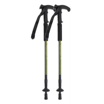 ふるさと納税 田原本町 WILD WOOD アンチショックトレッキングポール(T型グリップ)グリーン 2本セット / 登山