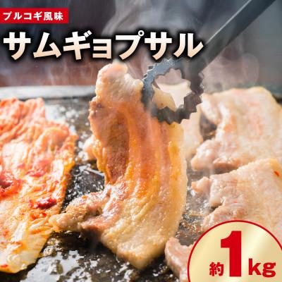 ふるさと納税 泉佐野市 味付きサムギョプサル 約1kg(500g×2P)プルコギ風味 焼肉やBBQに! 099H3360