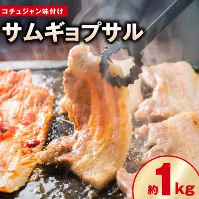 ふるさと納税 泉佐野市 味付きサムギョプサル 約1kg(500g×2P)コチュジャン味付け 焼肉やBBQに!099H3359
